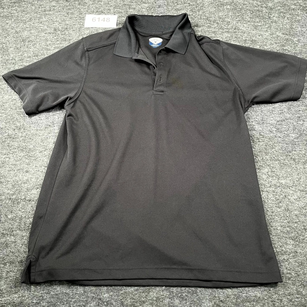 Callaway Performance Polo Shirt Mens XL Black Solid Collared Golf Outdoor